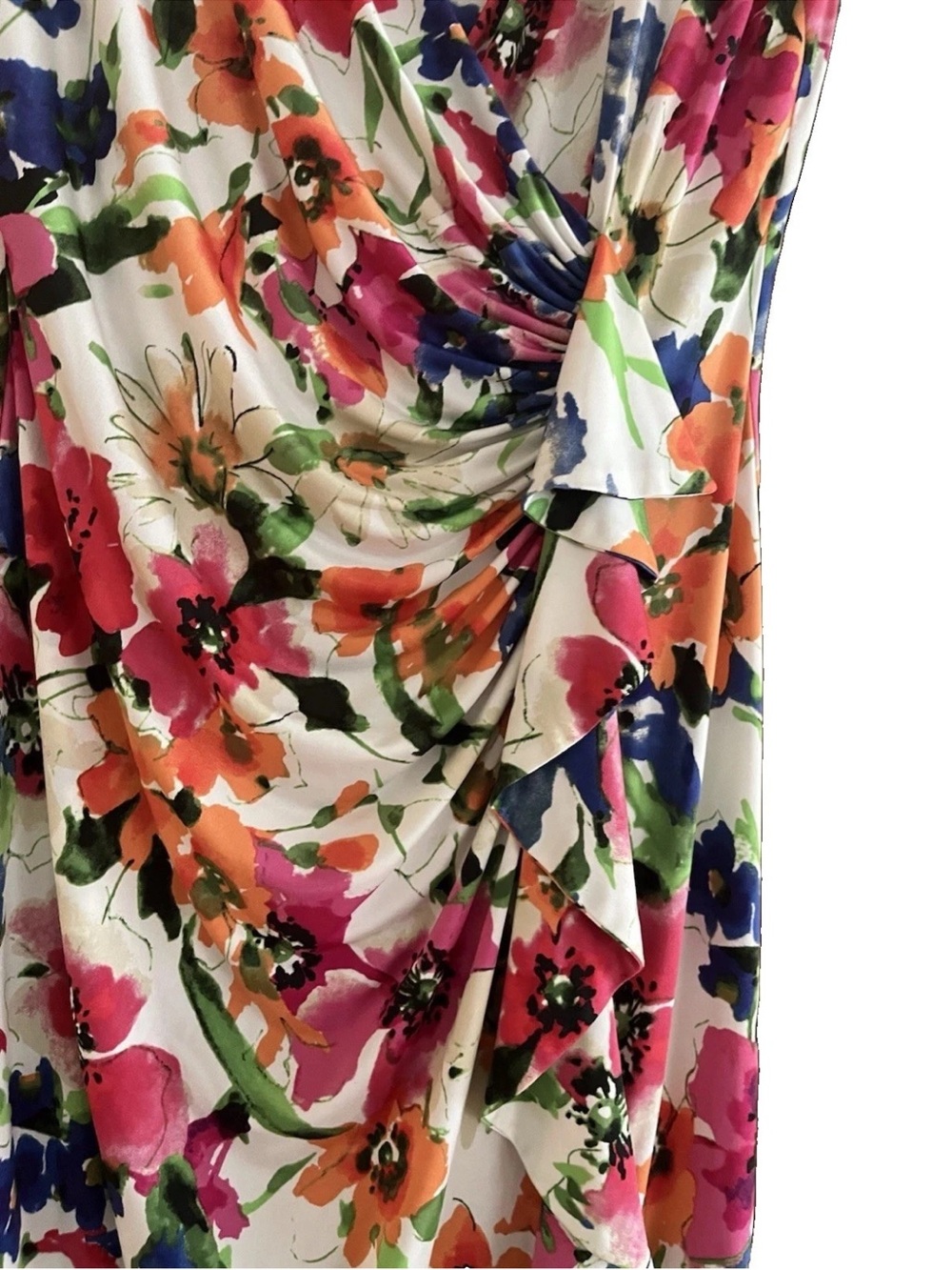 American Living Floral Dress in White, Pink, Orange, Green, Blue